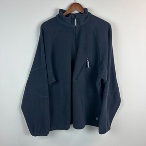 Y2K 90s Nike 1/4 Zip Fleece Pullover Mens XL Black Logo Spellout Vented Vintage